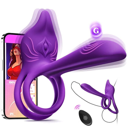 🎁LOVILDS™ Enchanted Girl Luxe Smart Vibrating Ring – App-Controlled Pleasure for Couples 💫